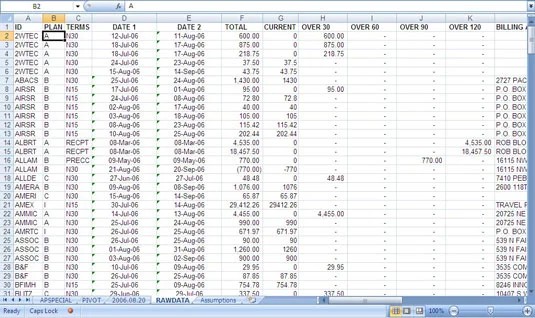 Einfrieren von Bereichen in einem Excel 2007-Arbeitsblatt
