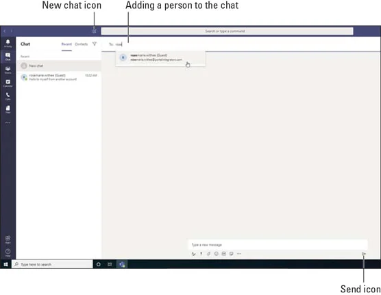 Como passar dos canais do Microsoft Teams para os bate-papos