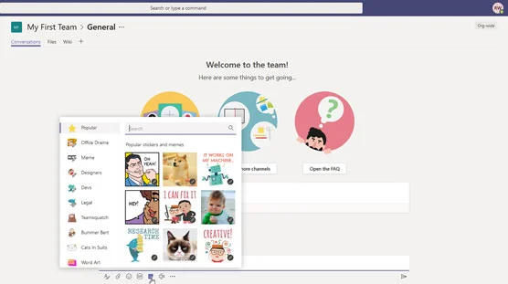 Envie mais do que texto ao conversar no Microsoft Teams