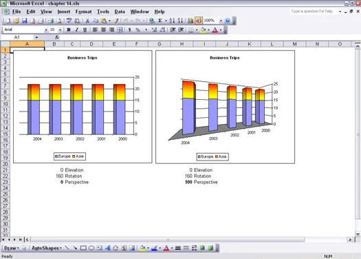 Drehen eines 3D-Excel-Diagramms