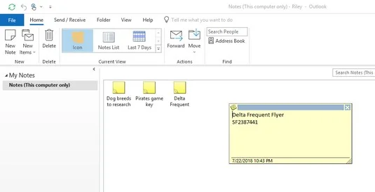 So erstellen und kategorisieren Sie Notizen in Outlook 2019