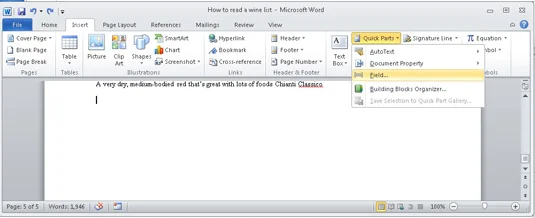 Como adicionar a data e hora a um documento do Word 2010