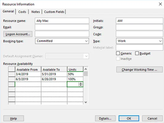 So verwalten Sie Ressourcen in Microsoft Project 2019