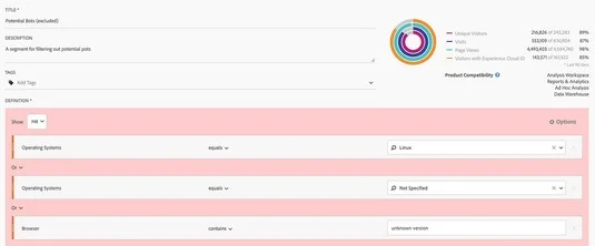 8 segments personnalisés Adobe Analytics