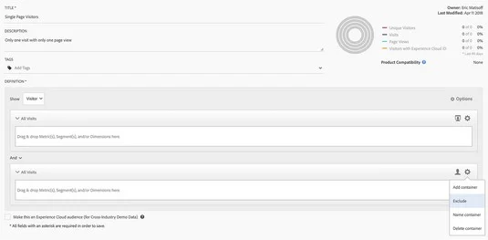 8 segments personnalisés Adobe Analytics
