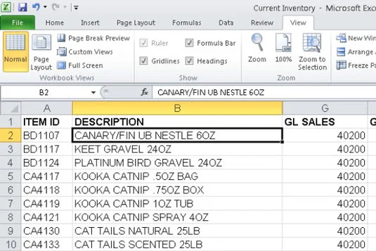 So fixieren Sie Bereiche in einem Excel 2010-Arbeitsblatt