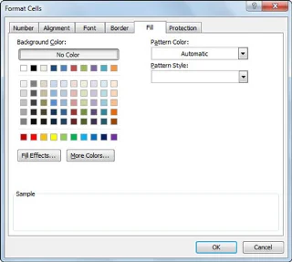 Agregar patrones a celdas en Excel 2010