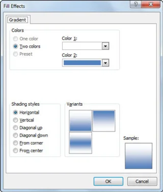 Efectos de degradado en celdas de Excel 2010