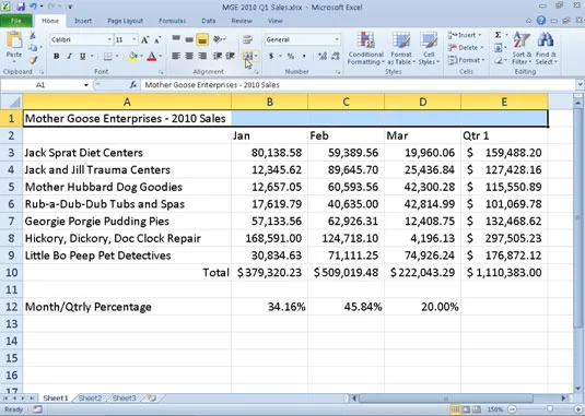 Mesclando e dividindo células no Excel 2010