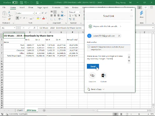 Recursos de notas e compartilhamento de arquivos na atualização do Excel 2016