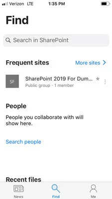 Die mobile SharePoint-App