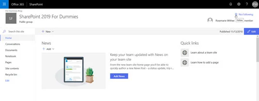 Cara Berkongsi dan Ikuti Laman SharePoint