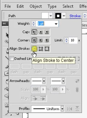 Modificação de traço do Adobe CS5 Illustrator