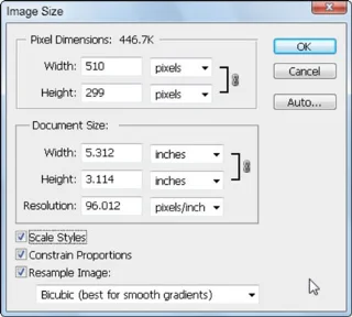Modifier la résolution de limage dans Photoshop CS5