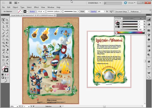 La zone de travail dAdobe CS5 Illustrator