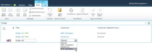 Nachschlagespalten in SharePoint 2010