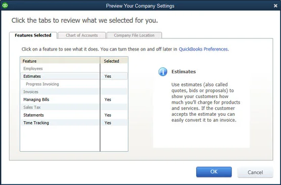 Como usar a configuração expressa no QuickBooks 2020