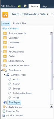 Bar Pelancaran Pantas dalam SharePoint 2010