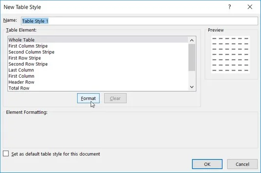 Formatação do Excel 2019: usando o formato como galeria de tabelas