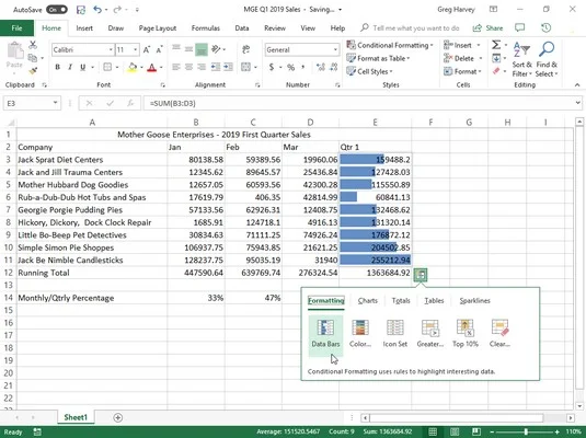 Bedingte Formatierung in Excel 2019