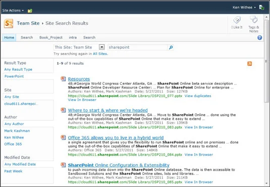 Suchfunktion von SharePoint Online