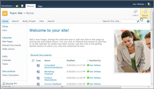 Hinzufügen von Tags und Notizen zu SharePoint Online-Seiten