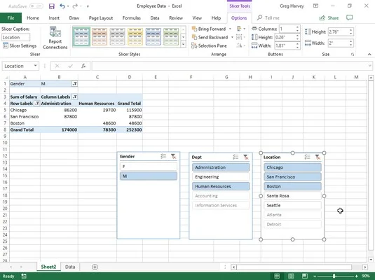 Filtrando e classificando dados da tabela dinâmica no Excel 2019