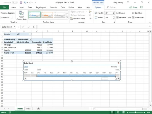 Filtrando e classificando dados da tabela dinâmica no Excel 2019