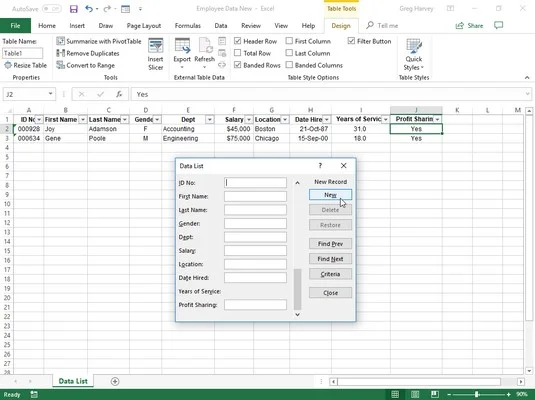 Como adicionar registros a listas de dados no Excel 2019