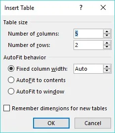Erstellen und Formatieren von Tabellen in Word 2019