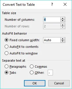 Erstellen und Formatieren von Tabellen in Word 2019