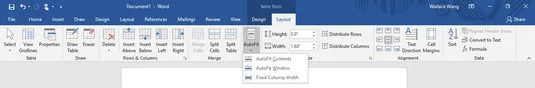 Erstellen und Formatieren von Tabellen in Word 2019