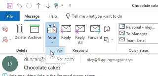 Como votar no Microsoft Outlook 2019