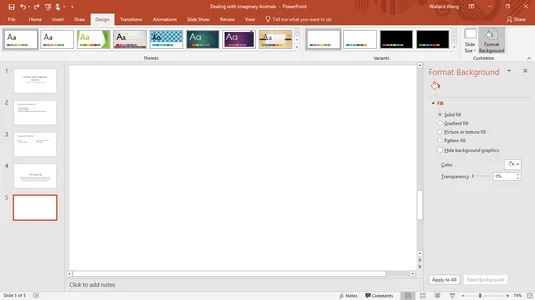 Como alterar o plano de fundo no PowerPoint 2019