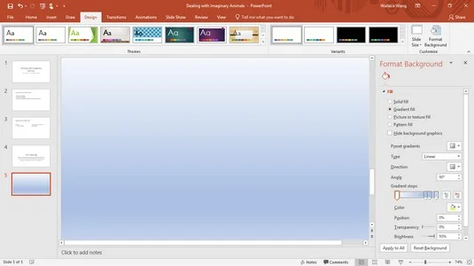 Como alterar o plano de fundo no PowerPoint 2019