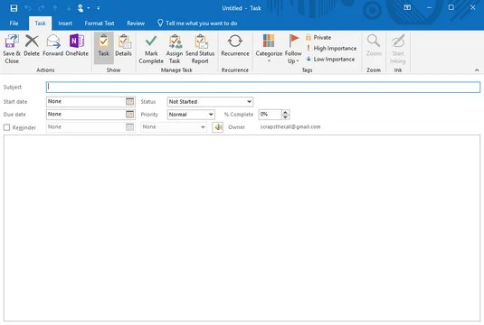 Gerenciando tarefas do Outlook 2019