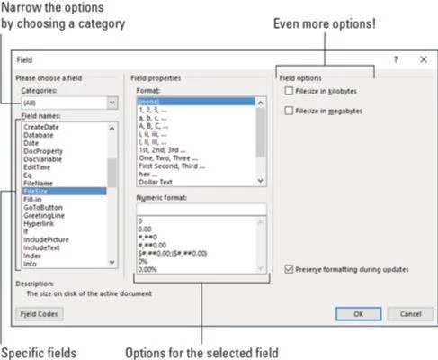 Verwenden Sie Felder in Word 2019, um dynamische Elemente hinzuzufügen