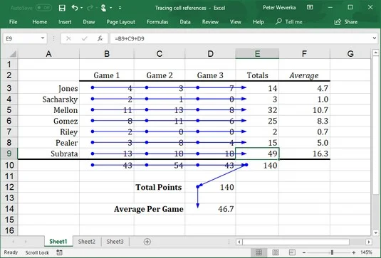 Erkennen und Korrigieren von Fehlern in Excel 2019-Formeln