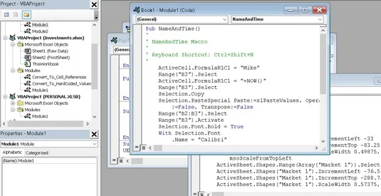 Codificação VBA do Excel: Trabalhando com uma janela de código