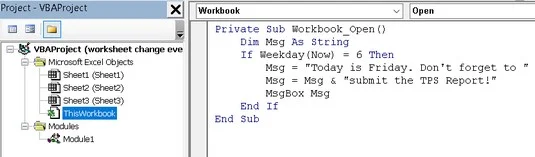 Excel VBA-Beispiele: Einführende Ereignisbeispiele