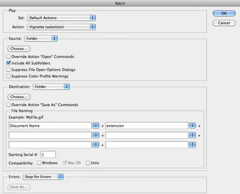 Comment traiter des actions par lots dans Photoshop CS6