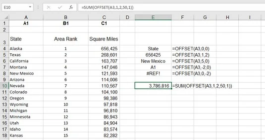 Como usar a função OFFSET do Excel