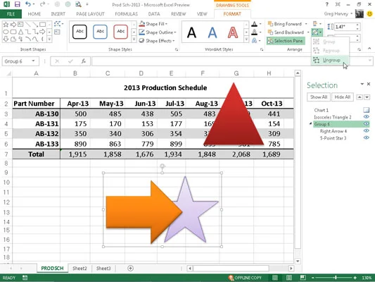 So richten Sie Grafikobjekte in Excel 2013 aus und gruppieren sie