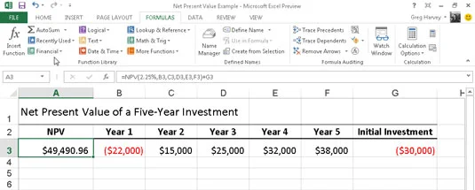 So berechnen Sie den Nettobarwert in Excel 2013