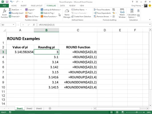 So runden Sie Zahlen in Excel 2013 ab