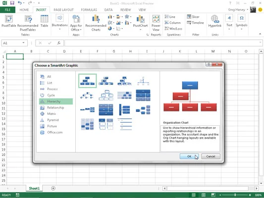 Como usar SmartArt no Excel 2013