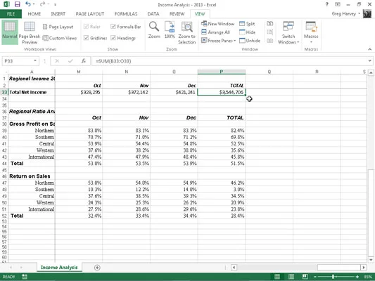 So fixieren Sie Bereiche in Excel 2013