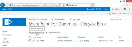 So stellen Sie gelöschte Dokumente in SharePoint wieder her