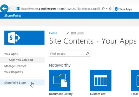 So laden Sie Apps aus dem SharePoint Store herunter