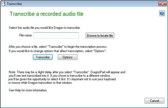 Comment transcrire votre enregistrement avec Dragon NaturallySpeaking